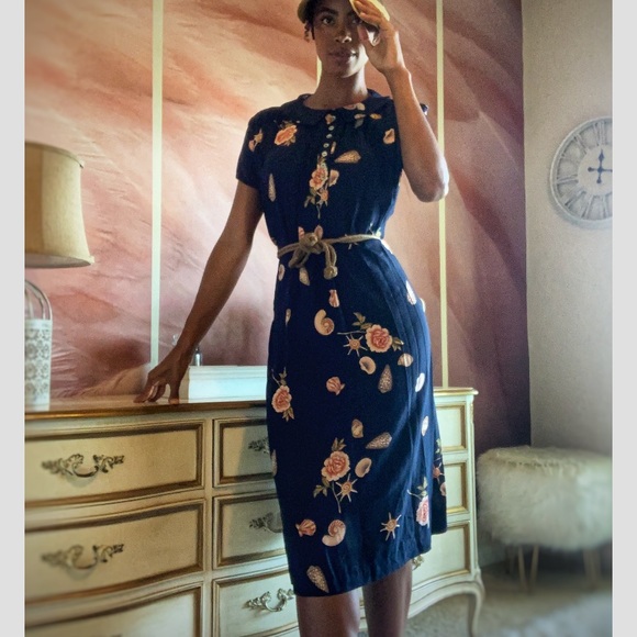 Seahshell Dress Vintage 40s look - Picture 5 of 5